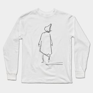 Line Art Man Figure Long Sleeve T-Shirt